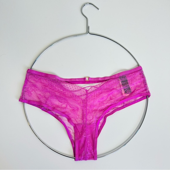 Victoria's Secret Other - NWT Victoria’s Secret Pink Lace Strappy Metal Embellished Cheeky Underwear Panty
